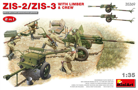 ZIS-2/ZIS-3WITH LIMBER & CREW 2 IN 1 KIT 1:35 - Miniart - MIN35369