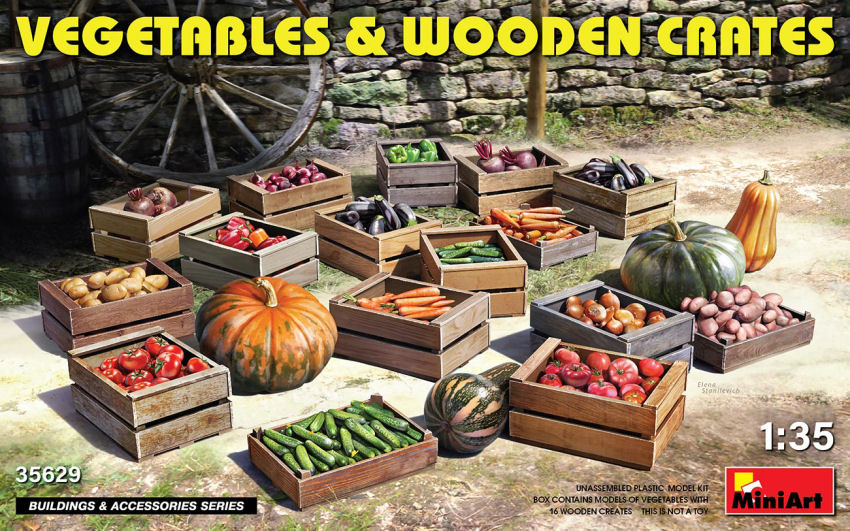VEGETABLES & WOODEN CRATES KIT 1:35 - Miniart - MIN35629