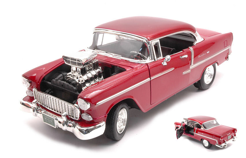 CHEVROLET BEL AIR 1955 METALLIC RED 1:18 - MotorMax - MTM79002R