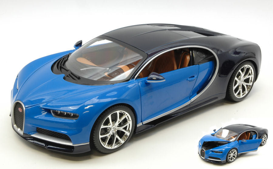 BUGATTI CHIRON 2016 BLUE/BLACK 1:18 - Burago - BU11040BL