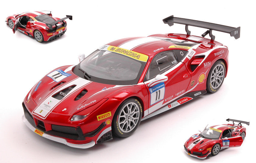 FERRARI 488 CHALLENGE N.11 FORMULA RACING 2017 1:24 - Burago - BU26308