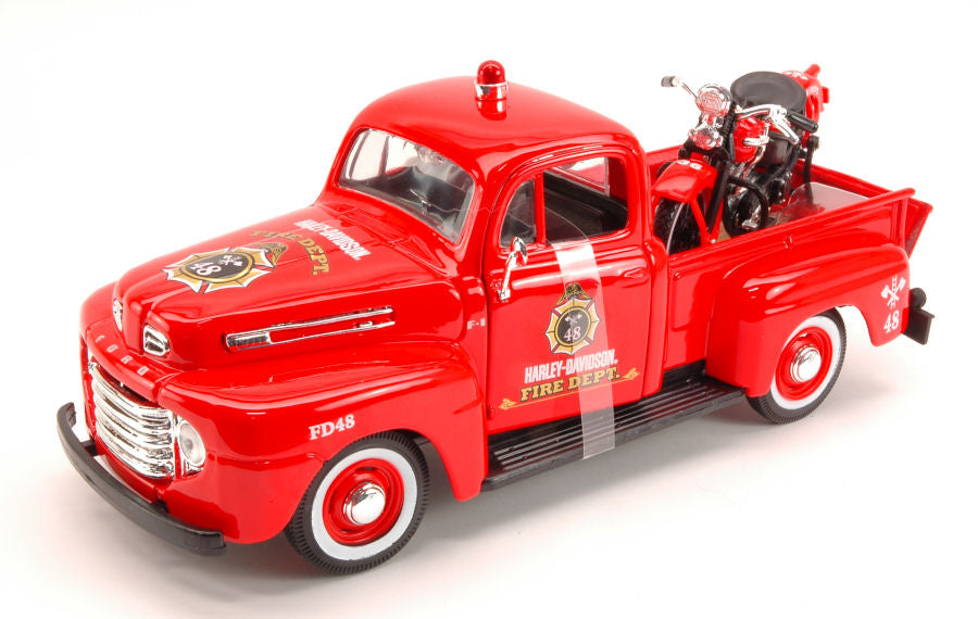 FORD F-1 PICK UP 1948 + HARLEY DAVIDSON 1936 EL KNUCKLEHEAD 1:24 - Maisto - MI32191R