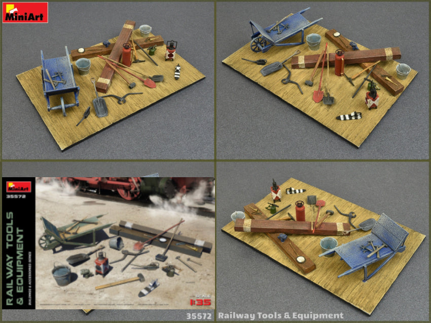 RAILWAY TOOLS & EQUIPMENT KIT 1:35 - Miniart - MIN35572
