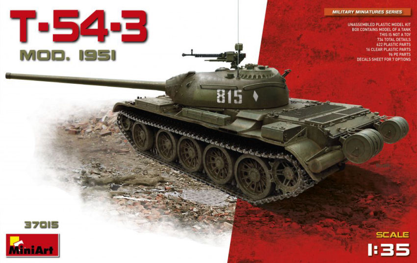T-54-3 SOVIET MEDIUM TANK Mod 1951 KIT 1:35 - Miniart - MIN37015