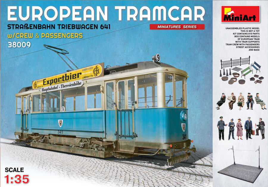 EUROPEAN TRAMCAR W/CREW & PASSENGERS KIT 1:35 - Miniart - MIN38009