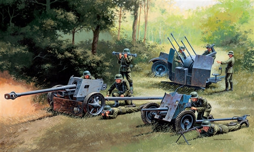 GUNS SET PAK 35 - PAK 40 - FLACK 38 KIT 1:72 - Italeri - IT7026