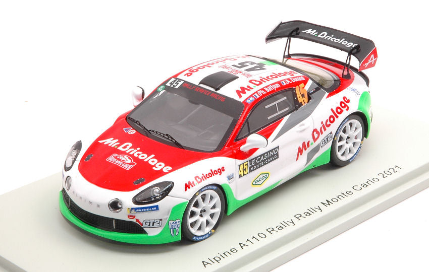 ALPINE A110 N.45 RALLY MONTE CARLO 2021 P.BAFFOUN-A.DUNAND 1:43 - Spark Model - S6579