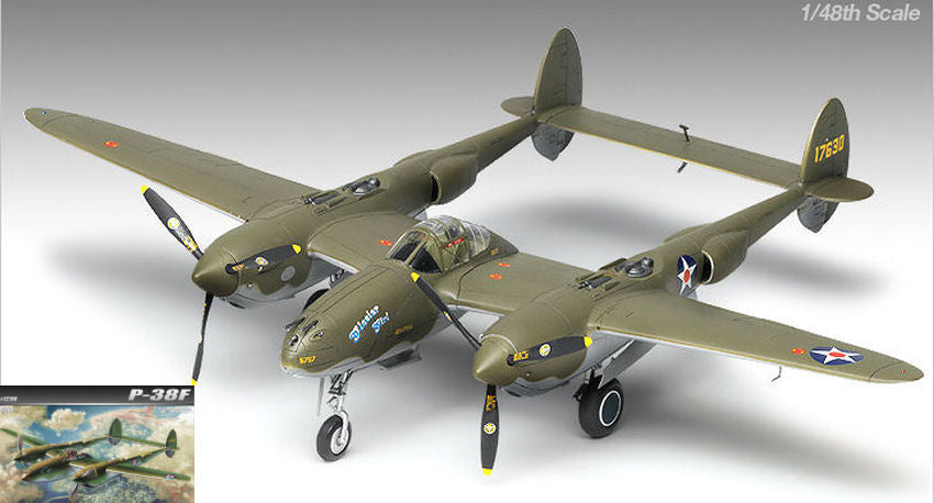P 38 LIGHTING GLACIER GIRL KIT 1:48 - Academy - ACD12208