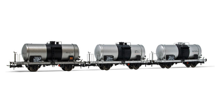 FS 3-UNIT PACK 2-AXLES TANK WAGONS BIG TANK EP.IV-V 1:87 - Rivarossi - HR6517