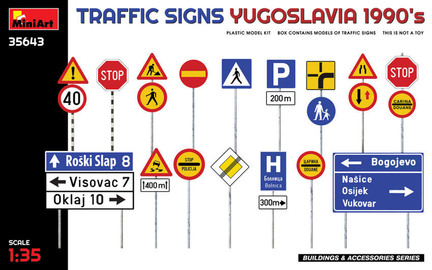 TRAFFIC SIGNS YUGOSLAVIA 1990s KIT 1:35 - Miniart - MIN35643