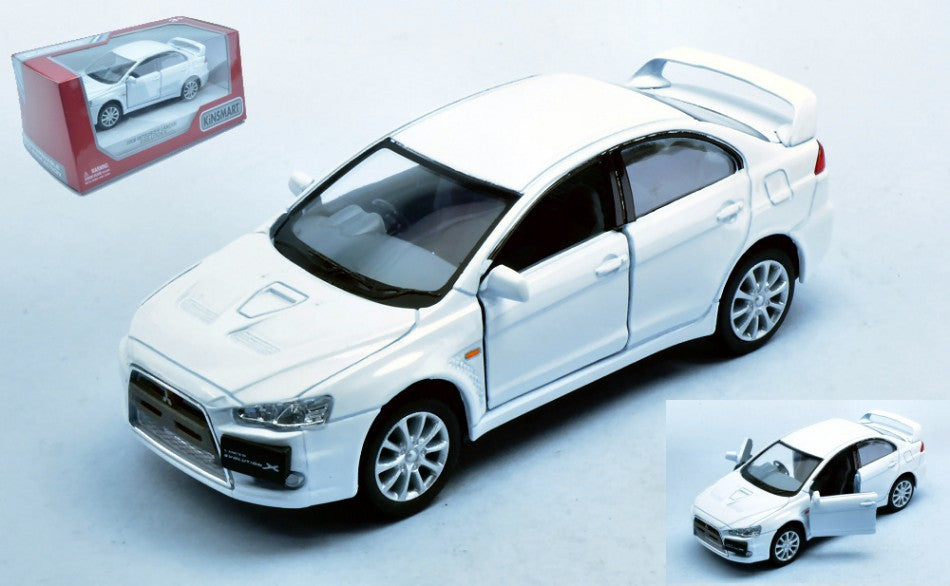 MITSUBISHI LANCER EVO X WHITE 1:36 cm 12 BOX - Kinsmart - KT5329WW