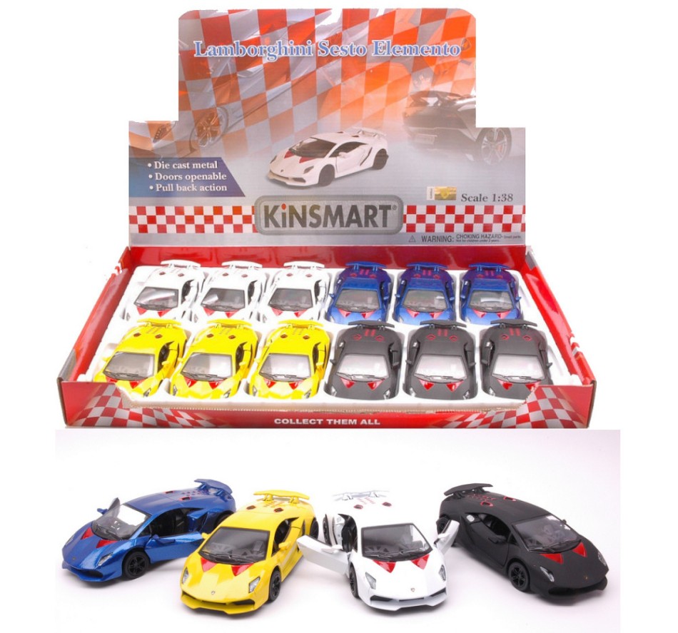 LAMBORGHINI SESTO ELEMENTO 2013 COL.ASS.cm 12 1:38 - Kinsmart - KT5359D