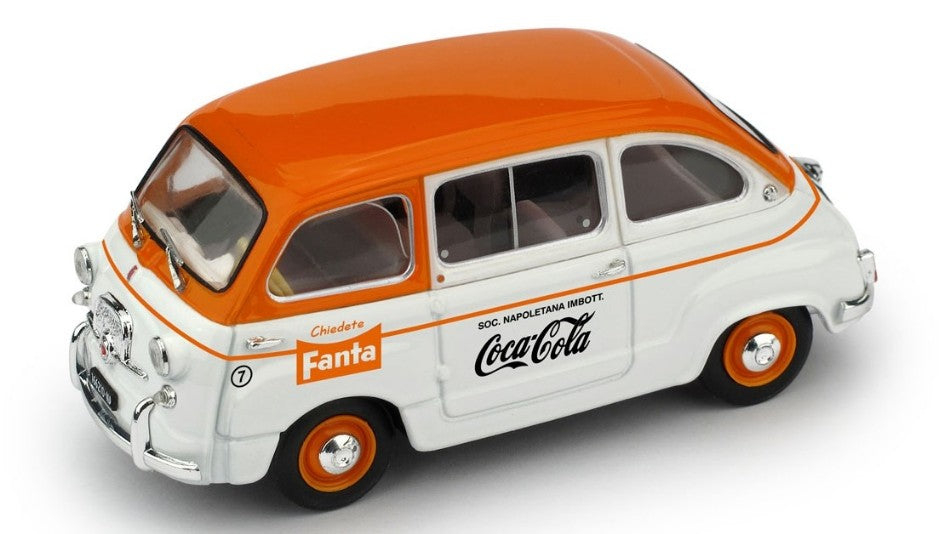 FIAT 600D MULTIPLA COMMERCIALE FANTA/COCA COLA 1961 1:43 - Brumm - BM0648