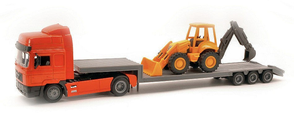 MAN F2000 LOWBOY W/BACKHOE LOADER 1:43 - New Ray - NY15393