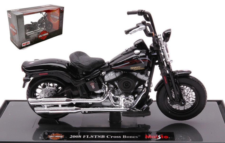 HARLEY DAVIDSON FLSTSB CROSS BONES 2008 BLACK 1:18 - Maisto - MI18867Z