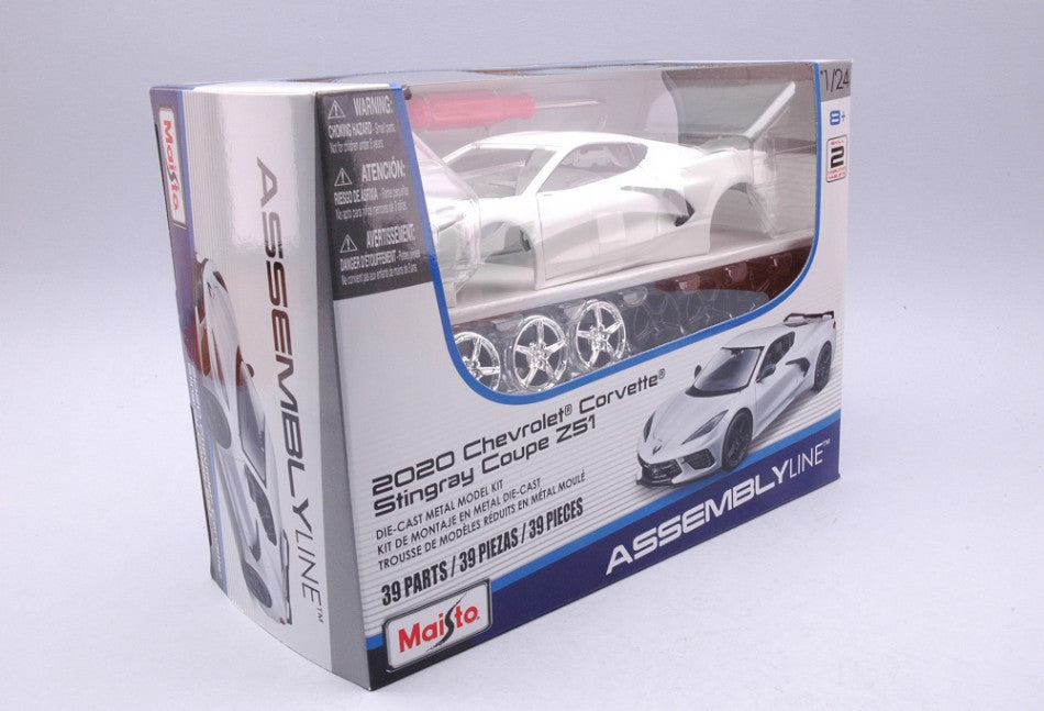 CHEVROLET CORVETTE STINGRAY COUPE' Z51 2020 WHITE KIT 1:24 - Maisto - MI39525