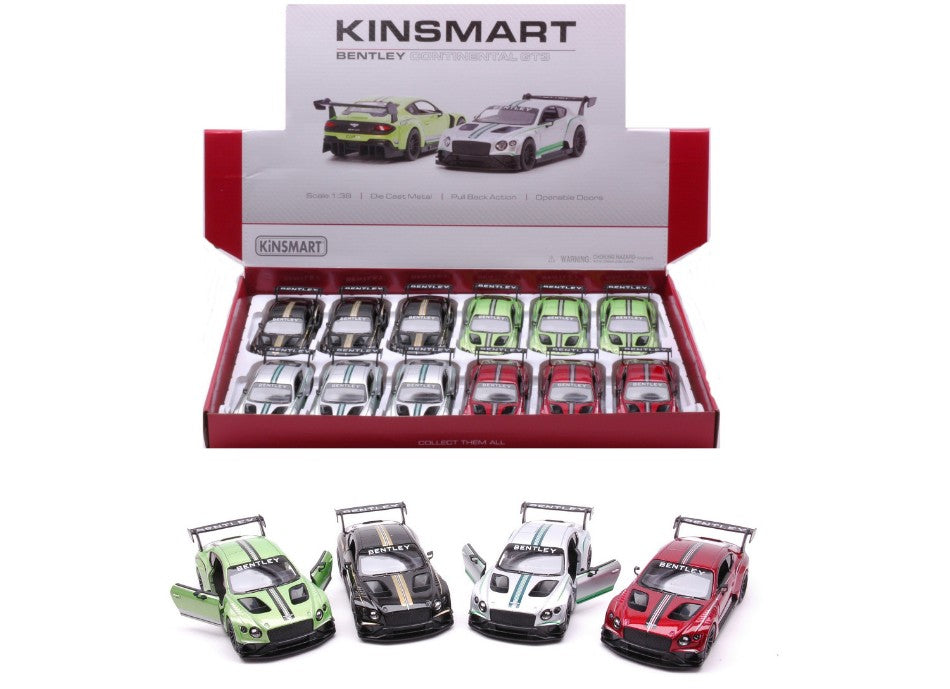 BENTLEY CONTINENTAL GT3 2019 COL.ASS. cm 12,5 1:38 - Kinsmart - KT5417D