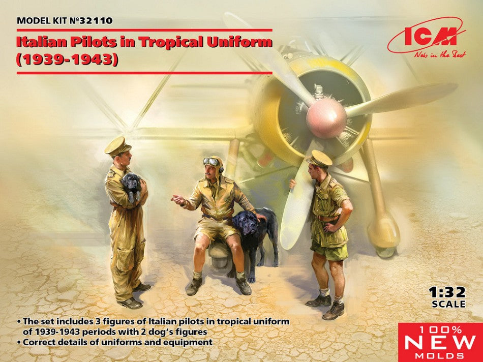 ITALIANS PILOTS IN TROPICAL UNIFORM (1939-1943) KIT 1:32 - ICM - ICM32110