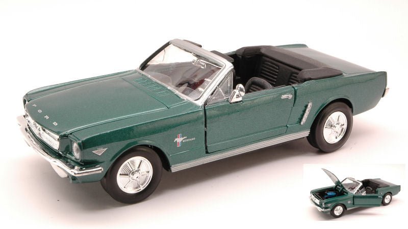 FORD MUSTANG CONVERTIBLE 1964 METALLIC GREEN 1:24 - MotorMax - MTM73212MG