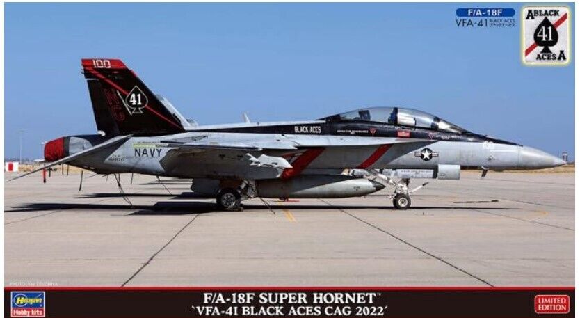 FA-18F SUPER HORNET VFA 41 BLACK ACES CAG KIT 1:72 - Hasegawa - HA02429