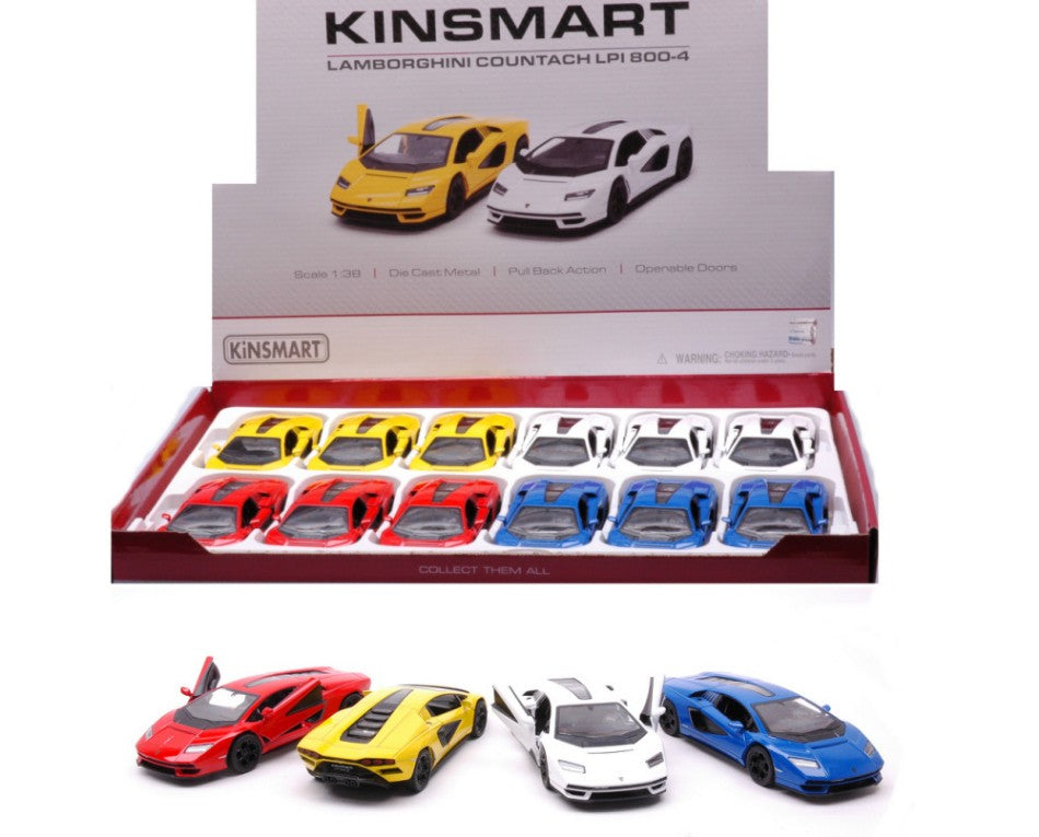 LAMBORGHINI COUNTACH (5437D) COL.ASS. cm 12 1:38 - Kinsmart - KT89914