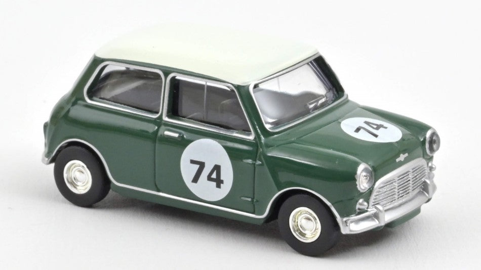 MINI COOPER S 1964 ALMOND GREEN WITH NUMBER 74 1:54 - Norev - NV310525