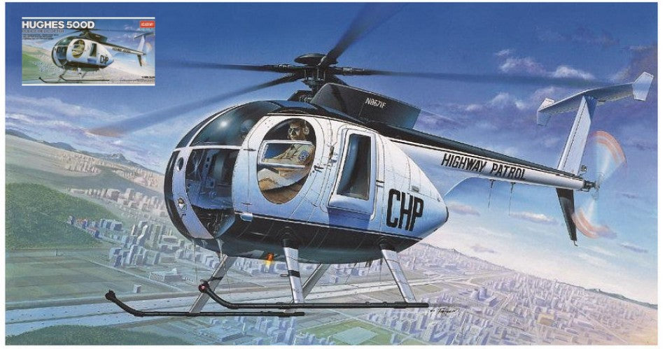 HUGHES 500D POLICE HELICOPTER KIT 1:48 - Academy - ACD12249