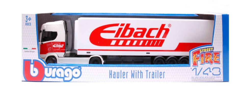 SCANIA S730 HIGHLINE CAB + CONTAINER "EIBACH" 1:43 - Burago - BU31468WT