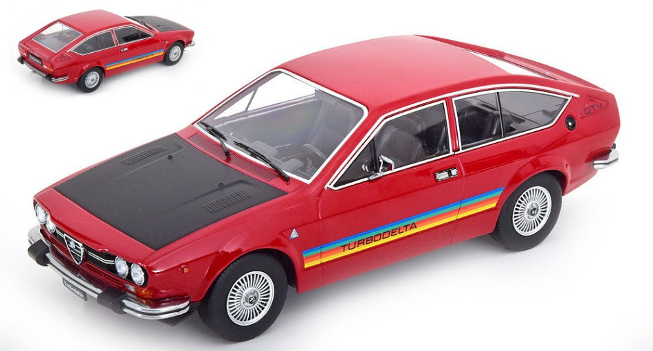 ALFA ROMEO GTV 2000 TURBODELTA 1979 RED/FLATBLACK 1:18 - KK Scale - KKDC181093
