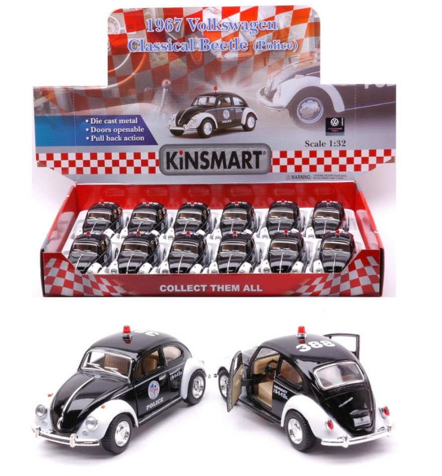 VW CLASSICAL BEETLE 1967 POLICE cm 12,5 1:32 - Kinsmart - KT5057DP