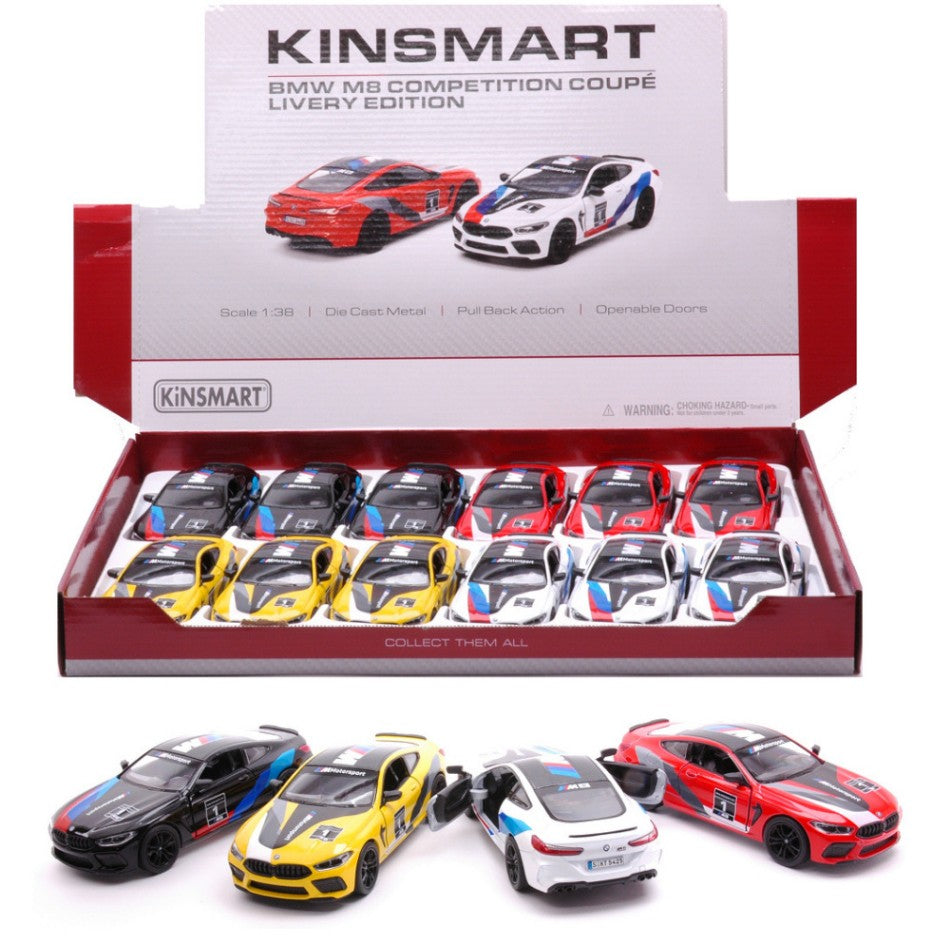 BMW M8 COMPETITION COUPE' LIVERY EDITION COL.ASS.cm 12,5 1:38 - Kinsmart - KT5425DF