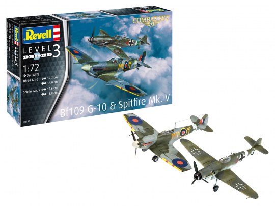 COMBAT SET BF109G-10 & SPITFIRE MK.V KIT 1:72 - Revell - RV03710