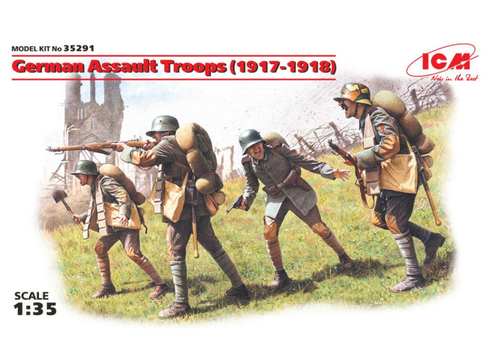 GERMAN ASSAULT TROOPS 1917-1918 4 FIGURES KIT 1:35 - ICM - ICM35291