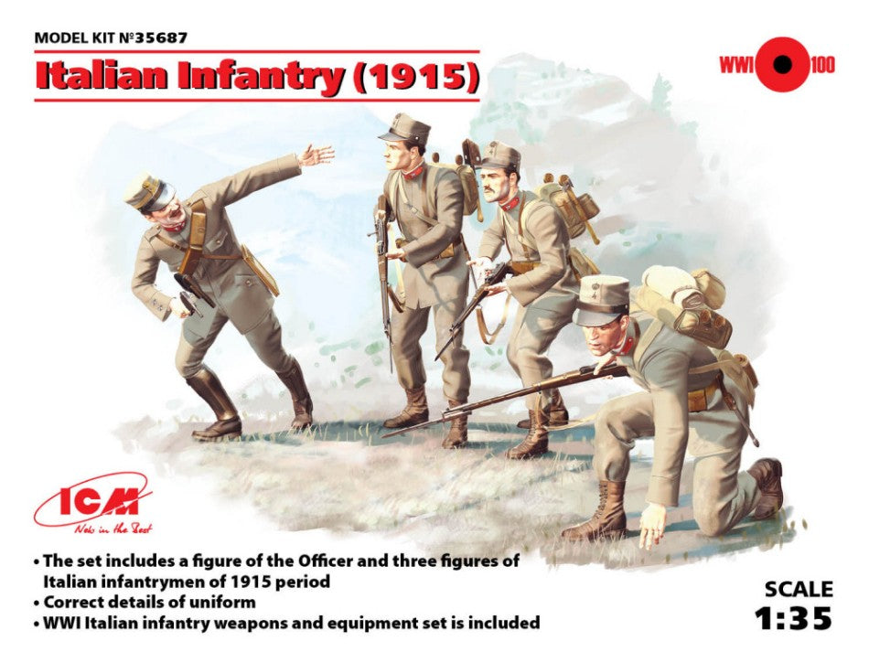 ITALIAN INFANTRY 1915 4 FIGURES KIT 1:35 - ICM - ICM35687