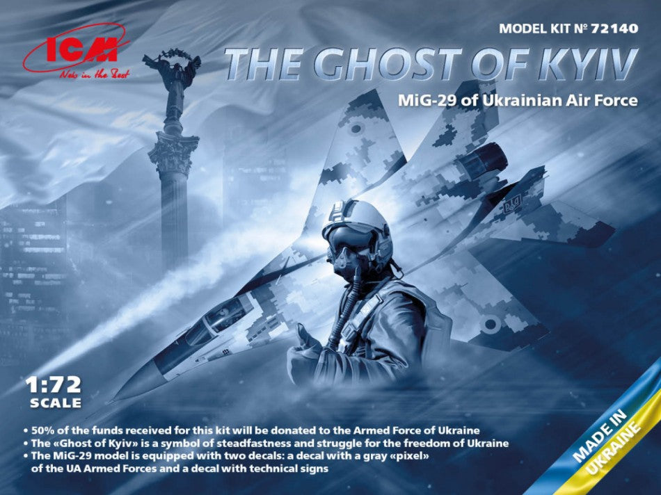 THE GHOST OF KYIV MIG-29 UKRAINA AIR FORCE KIT 1:72 - ICM - ICM72140
