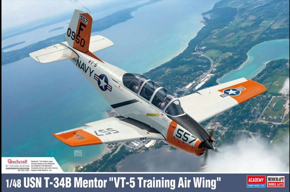 USN T-34B MENTOR VT-5 TRAINING AIR WING KIT 1:48 - Academy - ACD12361