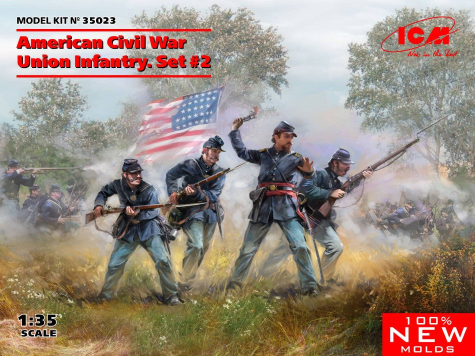 AMERICAN CIVIL WAR UNION INFANTRY SET 2 KIT 1:35 - ICM - ICM35023