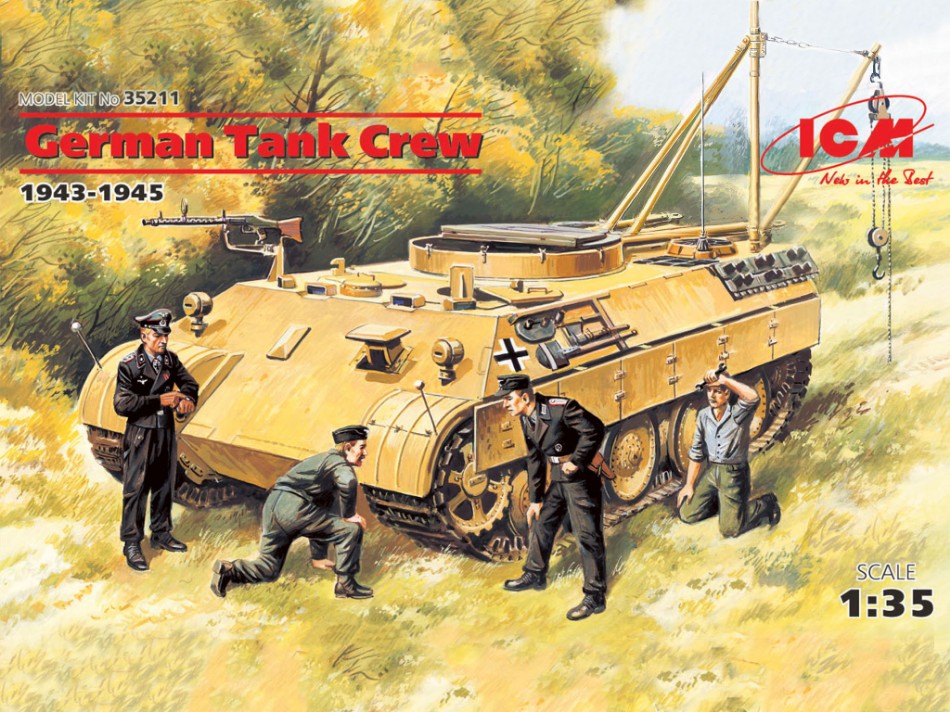 GERMAN TANK CREW 1943-1945 1 OFFICER+1 UNTEROFFICER+2 SOLDIERS KIT 1:35 - ICM - ICM35211