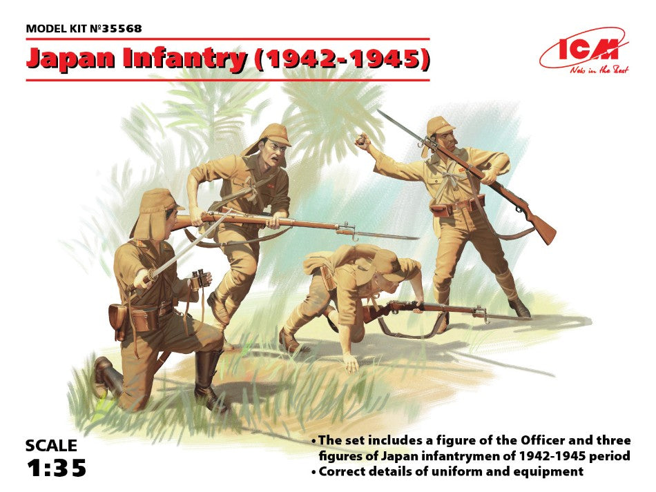 JAPAN INFANTRY 1942-1945 4 FIGURES KIT 1:35 - ICM - ICM35568
