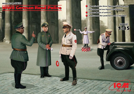 WWII GERMAN ROAD POLICE 5 FIGURES KIT 1:35 - ICM - ICM35633