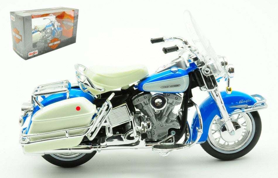 HARLEY DAVIDSON FLH ELECTRA GLIDE 1966 LIGHT BLUE 1:18 - Maisto - MI23104