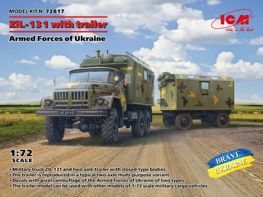 ZIL-131 TRUCK WITH TRAILER ARMED FORCES OF UKRAINE KIT 1:72 - ICM - ICM72817