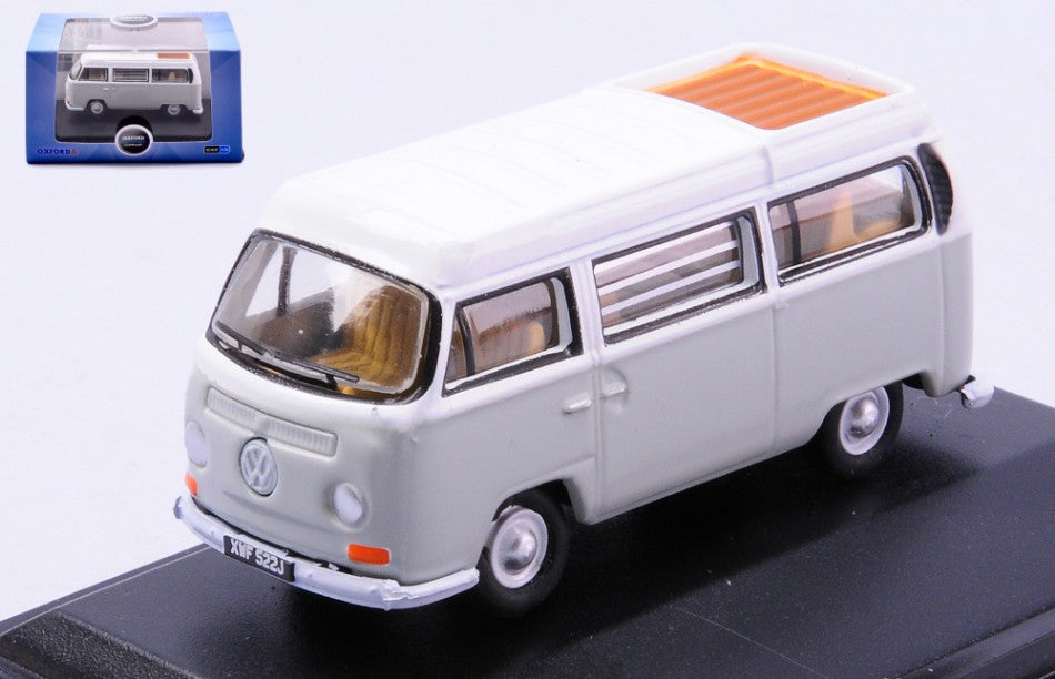 VW BAY WINDOW CAMPER SILVER/GREY 1:76 - Oxford - OXF76VW032