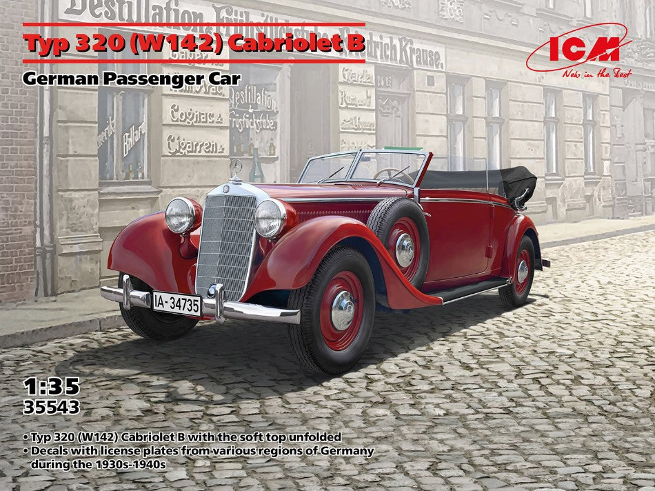 MERCEDES TYP 320 W142 CABRIOLET B GERMAN PASSENGER CAR KIT 1:35 - ICM - ICM35543