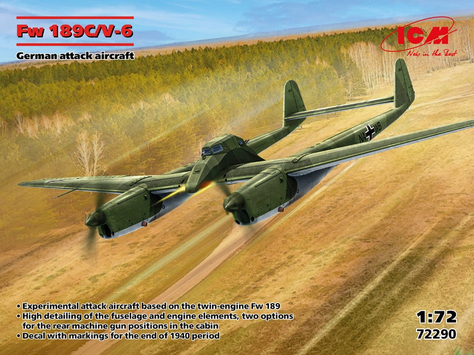 FW 189C/V-6 GERMAN ATTACK AIRCRAFT KIT 1:72 - ICM - ICM72290