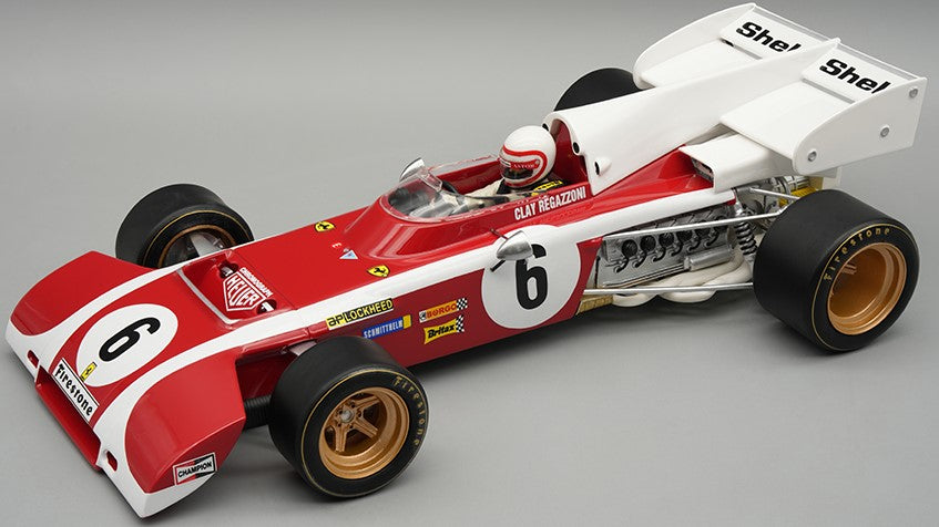 FERRARI 312 B2 SOUTH AFRICA GP 1972 C.REGAZZONI C/VETRINA E PILOTA 1:18 - Tecnomodel - TMD18321C