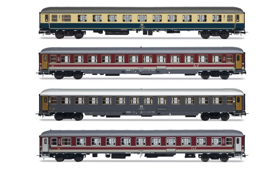FS DBNS 4-UNIT CARROZZE PACK 2 ITALIA-OLANDA EP.V 1:87 - Rivarossi - HR4375