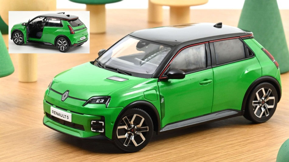 RENAULT 5 E-TECH 100% ELECTRIC 2024 POP GREEN-BLACK 1:18 - Norev - NV185502