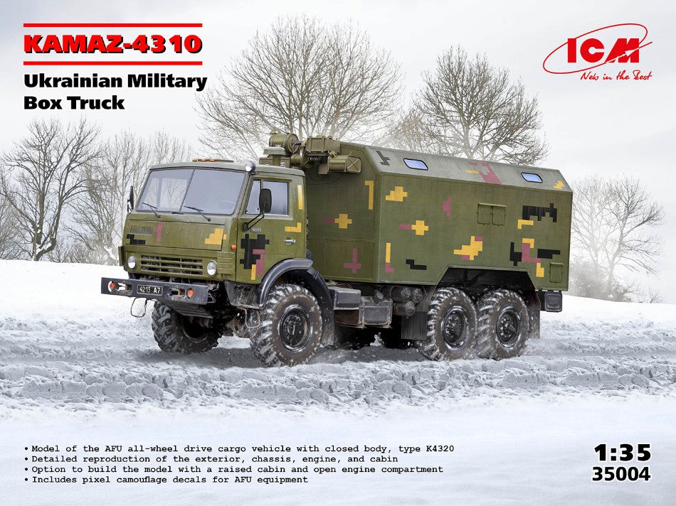 KAMAZ-4310 Ukrainian Military Box Truck KIT 1:35 - ICM - ICM35004