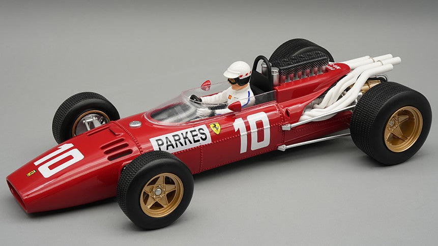 FERRARI 312 F1 N.10 NURBURGRING GP 1966 M.PARKES C/VETRINA E PILOTA 1:18 - Tecnomodel - TMD18318D